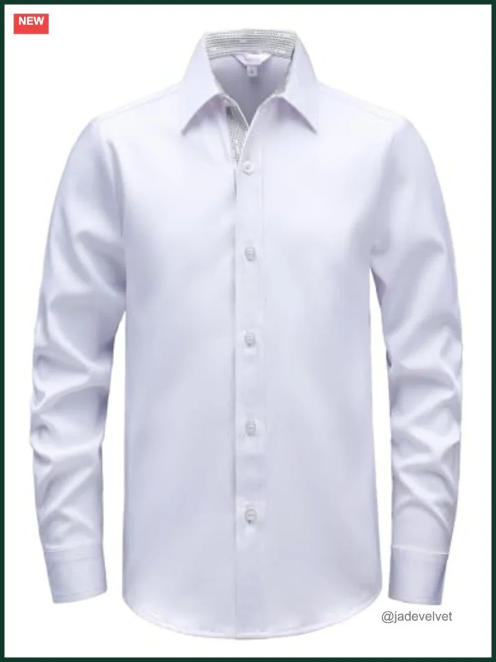 Boys Stretch Wrinkle Free Long Sleeve Button Down Dress Shirt Formal Wedding